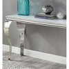 Glass and Stainless Steel Sofa Table with Cabriole-Style Legs and Beveled Tempered Glass Top - 2 of 4