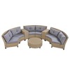 Six-Seater Fan-Shaped Rattan Patio Set with Cushions and Table, Ideal for Garden Use - 3 of 4