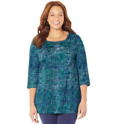 Catherines Women's Plus Size Easy Fit Squareneck Tunic