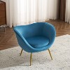 Modern Accent Chair for Living Room, Lounge Chair for Bedroom with Gold Metal Legs, Vanity Chair for Makeup Room-Christopher Knight Home - 4 of 4