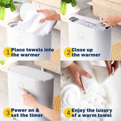 Gray Freestanding Plug-in Designer Towel Warmer with Adjustable Timer