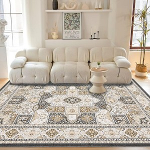 COZONY Area Rugs Machine Washable Rugs Floor Carpet Non-Shedding Vintage Rugs for Indoor High Traffic Areas, Low Pile Non-Slip Rug for Dining Room - 1 of 4