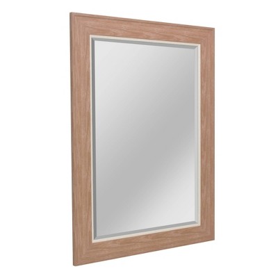 31.5" x 43.5" Textured Mat Liner Frame Mirror Walnut - Head West