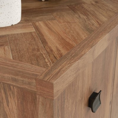 Sindoori Mango Brown Wood Office Credenza with Filing Cabinet