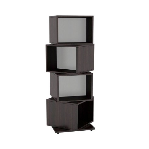 Multimedia Storage 4 Tier Rotating Cube Rack Espresso Atlantic Target