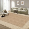 Modern Washable Geometric Bordered Area Rugs, Soft Non Slip Dinning Room Carpet for Bedroom Living Room - 3 of 4
