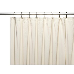 Carnation Home Fashions 3 Gauge Vinyl Shower Curtain Liner with Weighted Magnets and Metal Grommets - Bone 72x72" - 1 of 3