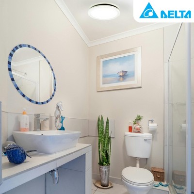 Delta Breez White LED Edge-Lit Round Exhaust Fan