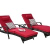 Outdoor Patio Chaise Lounges, Patio Adjustable Recliner up to 150° with Removable Cushions, Armrest Wicker Long Reclining Chaise-Coolbibila - 4 of 4