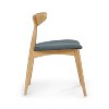 Kumasinova Retro Rubberwood Dining Chairs Set of 2,Kitchen Chairs with Ergonomic Back,Accent Chairs with Plush Cushion for Dining Table,300lb Capacity - 3 of 4