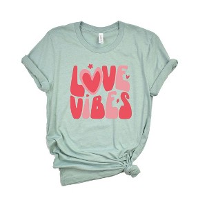 Simply Sage Market Women's Love Vibes Stars Short Sleeve Graphic Tee - 1 of 2