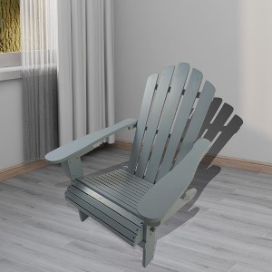 Syemin Wooden Folding Adirondack Chair, Casual Patio Chair with Wood Grain for Patio, Yard, Garden, Gray, 28.35"*30.71"*36.81" - 1 of 4
