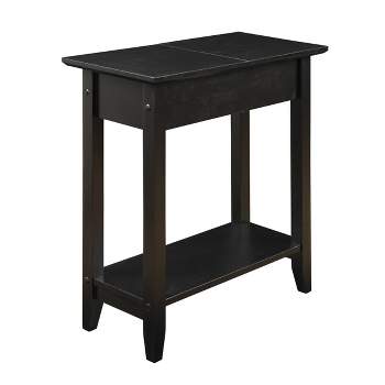 Breighton Home Harper End Table with Flip Top Storage and Lower Shelf Black