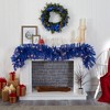 Nearly Natural 6' Pre-lit Pine Artificial Christmas Garland Blue: Flocked, 140 Tips, 50 LED Lights - 4 of 4