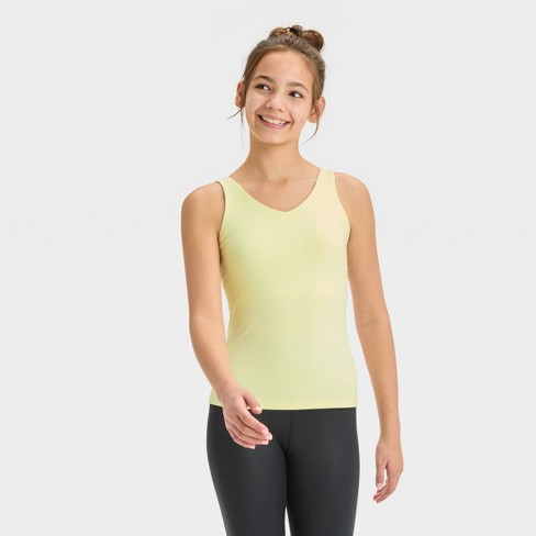 Girls' Athletic Tank Top - All In Motion™ Yellow Xl : Target