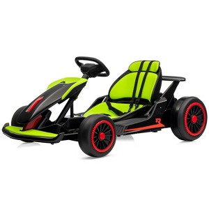 24v Electric Go Kart for Kids 6-12 Years Old, Battery Powered Drifting Ride-on Car with Powerful Motor, Slow Start, Built-in Music - 1 of 4