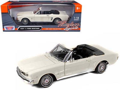 MOTOR-MAX 73164BK Scale 1/18  FORD USA MUSTANG 1/2 HARD-TOP 1964 BLACK  WHITE