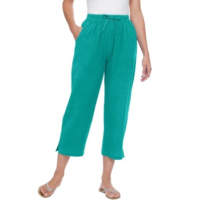 Woman Within Plus Size Seersucker Capri Pant