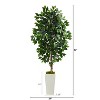 HomeStock  4.5 ft. Artificial Ficus Tree in Planter for Indoor/Outdoor - 2 of 4