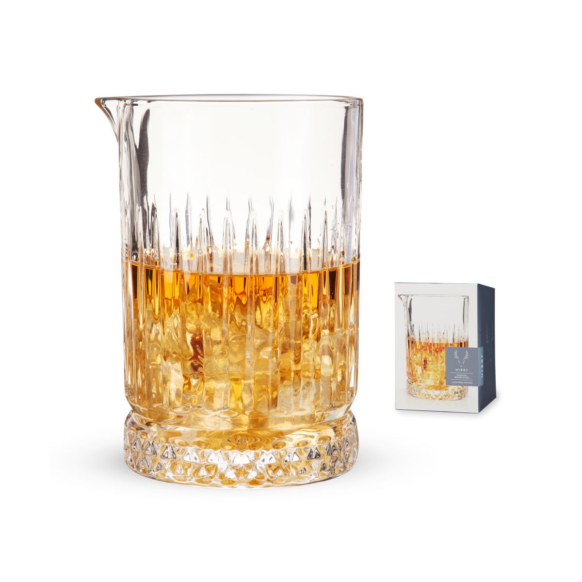 Viski Pedestal Crystal Mixing Glass Perfect for Classic Stirred Drinks, Martini, Rum and Tequila Cocktails, Home Bar, Gifts for Cocktail Lovers, 23 oz