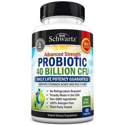  BioSchwartz Advanced Strength Probiotic - 40 Billion CFU - Veggie Caps - 60ct 