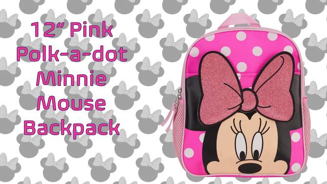 Kids&#39; Minnie Mouse 12&#34; Backpack - Pink, 2 of 7, play video