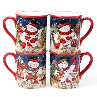 16oz 4pk Earthenware Holiday Magic Gnomes Mugs - Certified International