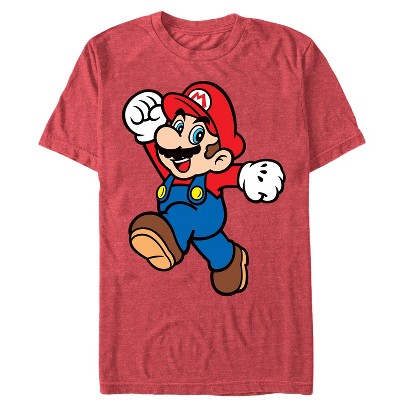 Nintendo Mens Nintendo Mario Slim Fit Short Sleeve Crew Graphic Tee - Red Large