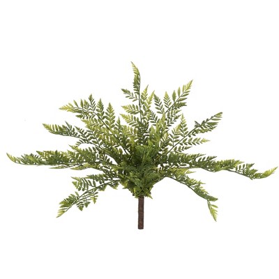 Vickerman 17" Artificial Green Rabbit Foot Fern Bush, Pack of 2