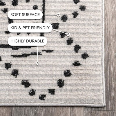 Reversible Easy-Care Moroccan Trellis Gray 3' x 5' Area Rug