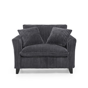 Tiramisubest Upholstered Single Chair Lazy Chair Corduroy Tufted Cloud Soft Backrest Compact Armchair Accent Chair for Living Room - 1 of 4