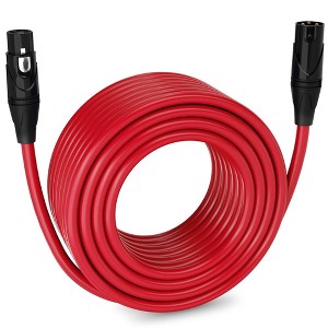 LyxPro 15 ft Red Balanced XLR Cable – 3‑Pin Male‑to‑Female Mic Cord for Studio, Live - 1 of 4