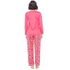 Casual Nights Women's Jersey Knit Long-Sleeve Top and Mircro Fleece Bottom Pajama Set - 3 of 4
