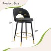 KTMBDW Modern Bar Stools Set of 2, 360 Swivel PU Upholstered Swivel Bar Stools, Upholstered Bar Chairs with Back and metal legs for Kitchen Island - 4 of 4