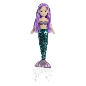 Aurora Large Sequin Sparkles Jenna Sea Sparkles Enchanting Stuffed Doll Green 18" - 1 of 4