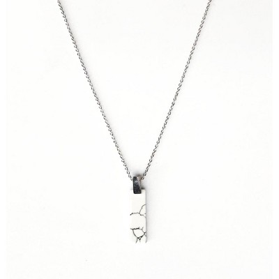 Sanctuary Project by sanctuaire Semi Precious White Howlite Dainty Pendant Necklace Silver