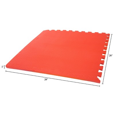 Multicolor Interlocking EVA Foam Floor Tiles with Border Pieces, 4-Pack