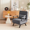 TIRAMISUBEST Folding Chair Bed, Convertible Sleeper Sofa, with 5-Position Adjustable Backrest & Pillow, Futon Chair for Small Spaces, Light Grey - 4 of 4