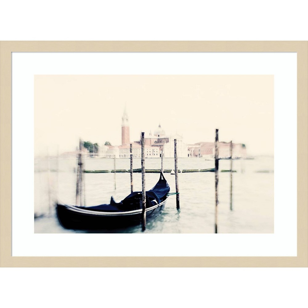 Amanti Art Venice Gondola by Ingrid Beddoes Wood Framed Wall Art Print