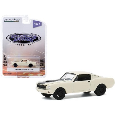 1966 Ford Mustang Fastback Test Car Cream with Black Stripe "Detroit Speed, Inc." Series 1 1/64 Diecast Model Car by Greenlight