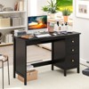 Tangkula Computer Desk Writing Table w/3 Drawers Workstation for Home Office White/Black - 3 of 4