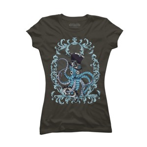 Junior's Design By Humans Steampunk Octopus By paviash T-Shirt - 1 of 3