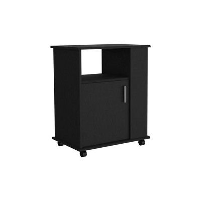 Depot E-Shop Lower Microwave Pantry 29" H, Single Door Cabinet, One Open Shelf, Three Side Shelves