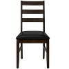 Monarch Specialties Dining Chair Set Of 2 37 inch Height Kitchen Dining Room Side Upholstered Brown Leather Look Brown Solid Wood Transitional - 3 of 4
