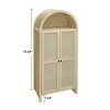 70.28 Inch Tall Arched Storage Cabinet with Rattan Doors 2 Drawers and Adjustable Shelves for Kitchen Living Dining Room-Maison Boucle - 4 of 4