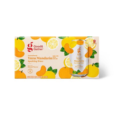 Yuzu Mandarin Sparkling Water - 8pk/12 fl oz Cans - Good & Gather™