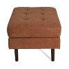 Christopher Knight Home Pueblo Mid-Century Modern Tufted Faux Leather Upholstered Ottoman with Solid Wood Legs - 4 of 4