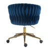Modern design the backrest is hand made woven Office chair,Vanity chairs with wheels,Height adjustable,360° swivel - 4 of 4