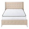 Monarch Specialties Bed, Queen Size, Bedroom, Upholstered, Beige Linen Look, Chrome Metal Legs - 4 of 4