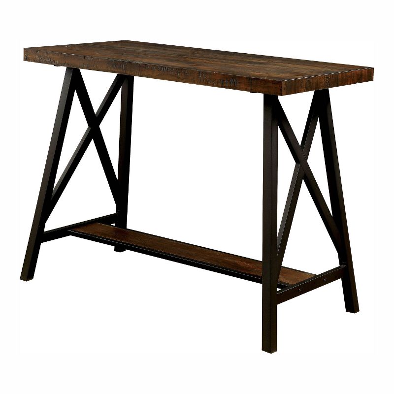 47&#34; Brenter Counter Height Table Weathered Medium Oak/Black - HOMES: Inside + Out, 1 of 6
